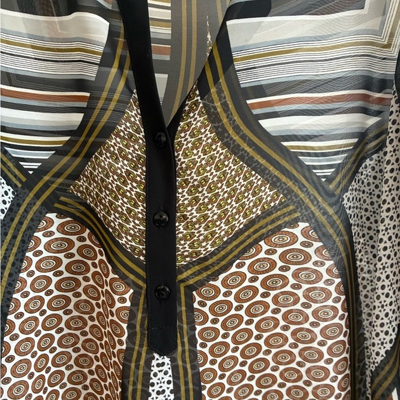 Joseph Ribkoff mixed pattern print sheer blouse size 12 - Picture 5 of 5